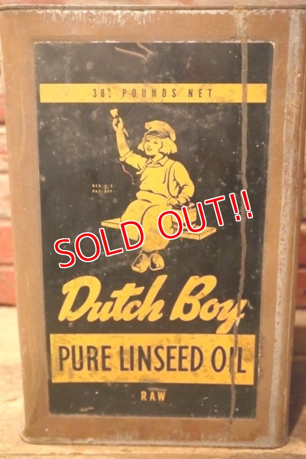 画像3: dp-240911-89 Dutch Boy / 1960's PURE LINSEED OIL 38 POUNDS CAN