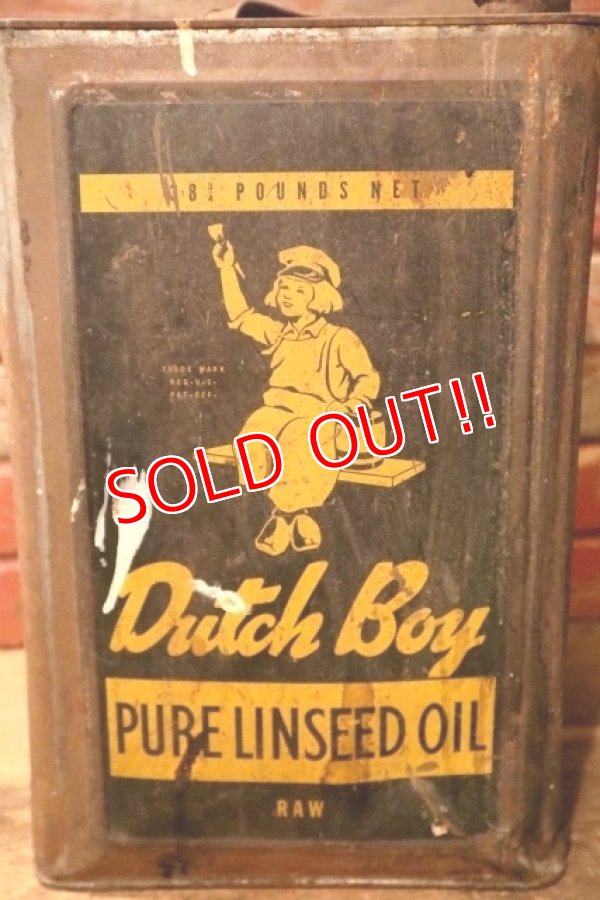 画像3: dp-240911-55 Dutch Boy / 1960's PURE LINSEED OIL 38 POUNDS CAN