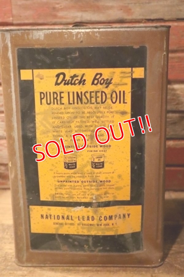 画像5: dp-240911-89 Dutch Boy / 1960's PURE LINSEED OIL 38 POUNDS CAN