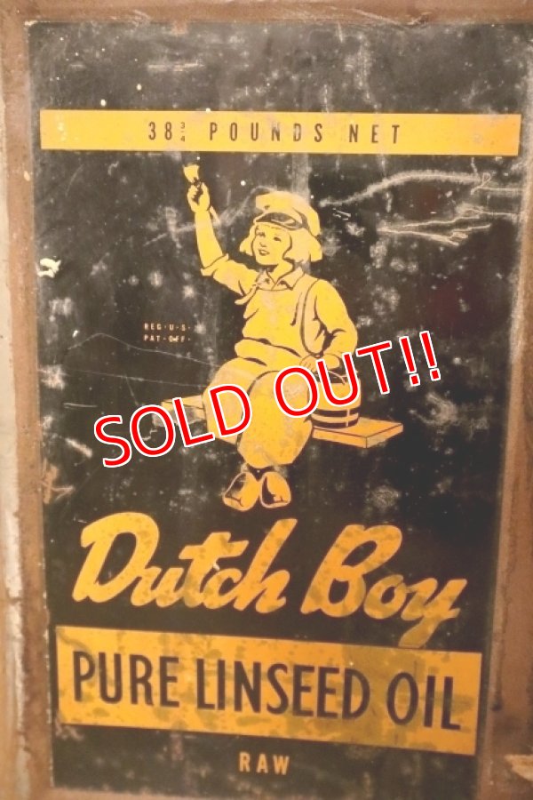 画像2: dp-240911-89 Dutch Boy / 1960's PURE LINSEED OIL 38 POUNDS CAN
