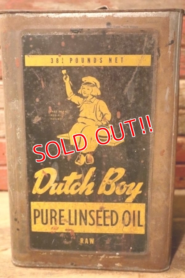 画像4: dp-240911-55 Dutch Boy / 1960's PURE LINSEED OIL 38 POUNDS CAN