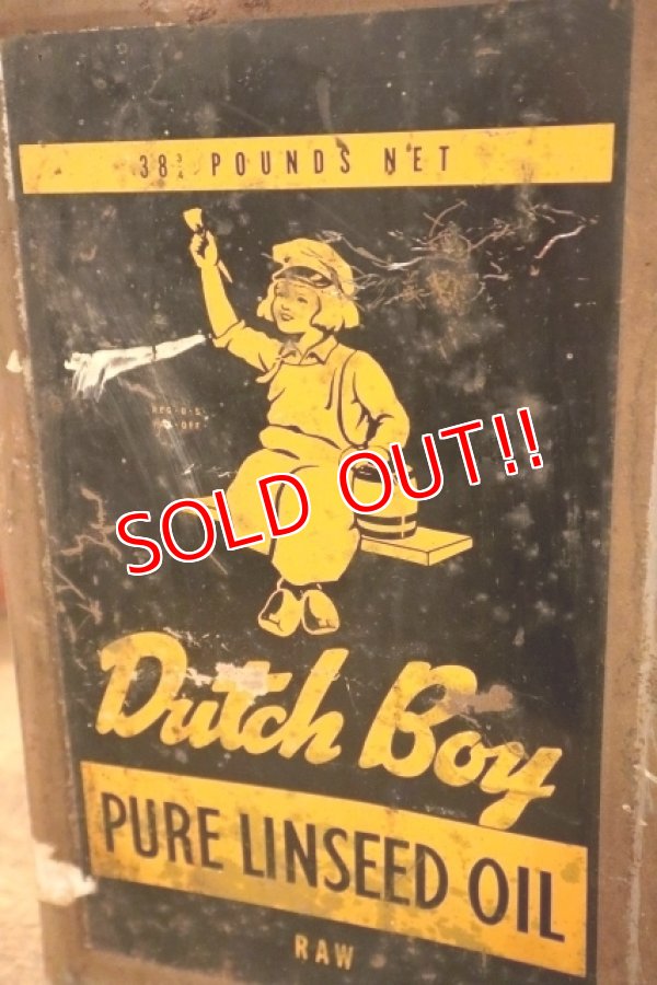 画像4: dp-240911-89 Dutch Boy / 1960's PURE LINSEED OIL 38 POUNDS CAN