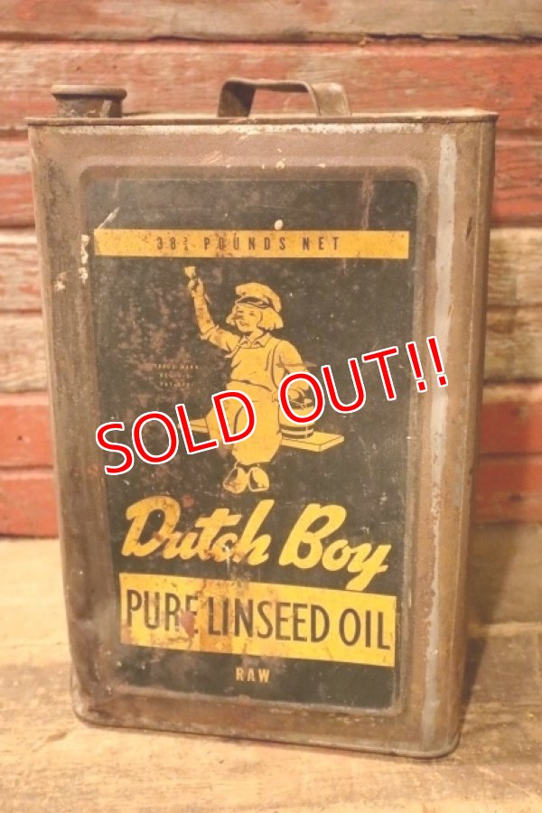 画像1: dp-240911-55 Dutch Boy / 1960's PURE LINSEED OIL 38 POUNDS CAN