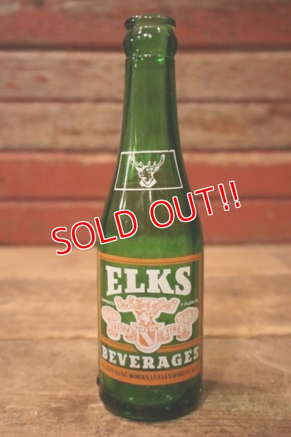 画像1: dk-041 ELKS BEVERAGES / 1940's 7 FL.OZ Bottle