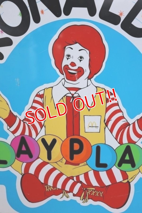 画像2: dp-240911-40 ※店頭ピックアップのみ McDonald's 1989 RONALD'S PLAYPLACE Sign