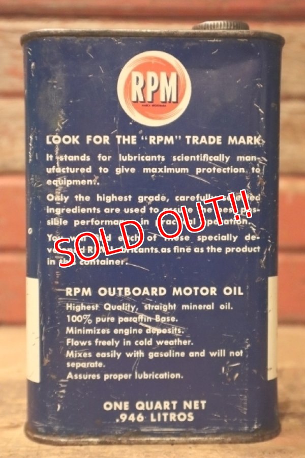 画像5: dp-241027-17 RPM / OUTBOARD MOTOR OIL SAE 40 One U.S. QUART Can