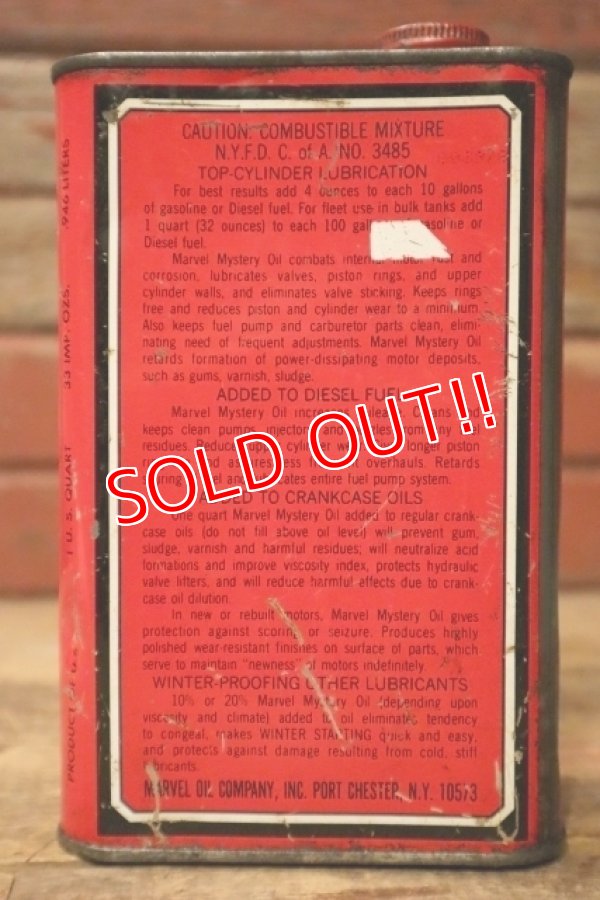 画像3: dp-241027-16 MARVEL MYSTERY OIL / ADD TO GAS AND OIL 1 U.S. QUART Can
