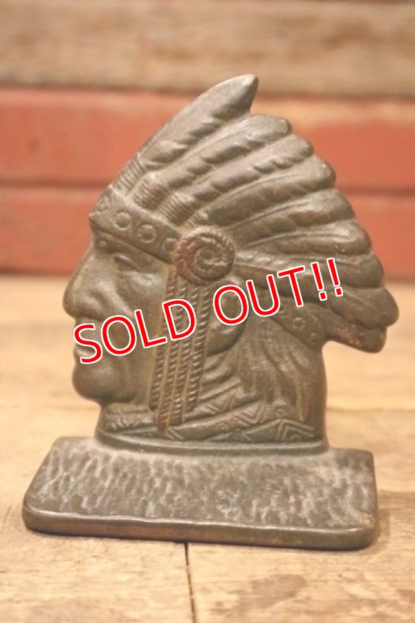 画像1: dp-241008-06 Indian Head Bookend