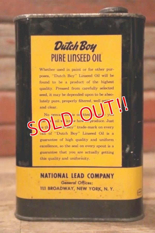 画像3: dp-241027-15 Dutch Boy Paint 1950's-1960's PURE LINSEED OIL One Quart Can