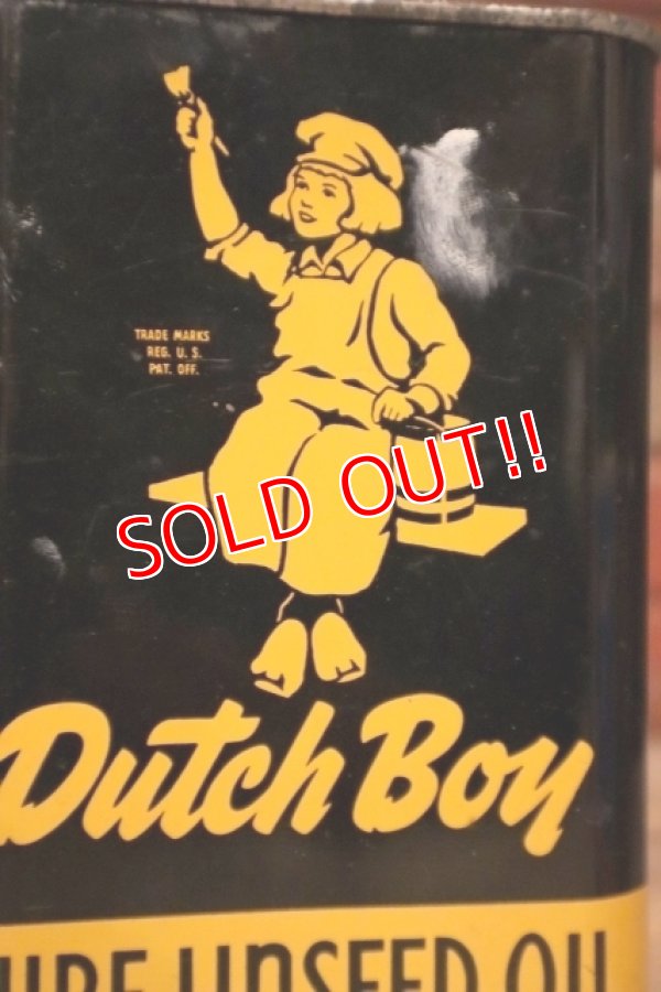 画像2: dp-241027-15 Dutch Boy Paint 1950's-1960's PURE LINSEED OIL One Quart Can