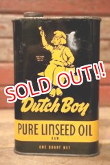 画像: dp-241027-15 Dutch Boy Paint 1950's-1960's PURE LINSEED OIL One Quart Can