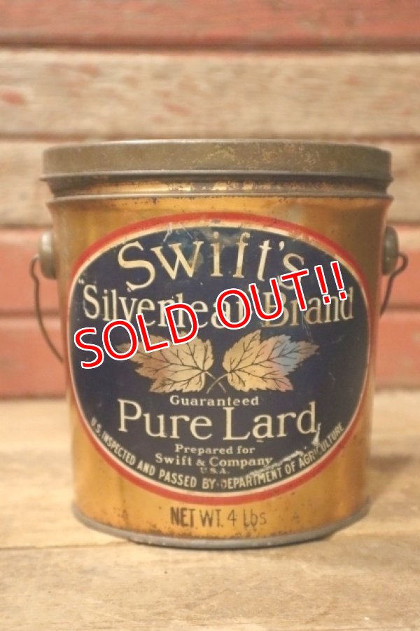 画像1: dp-241106-22 Swift's "Silverleaf" Brand 1940's Pure Lard Can