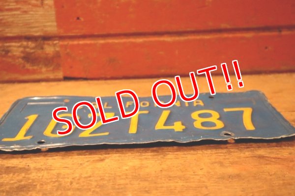 画像5: dp-241106-31 License Plate 1980's CALIFORNIA "1GZT487"