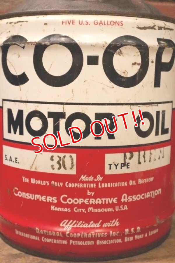 画像2: dp-240911-47 CO-OP / 1960's 5 U.S. GALLONS MOTOR OIL CAN