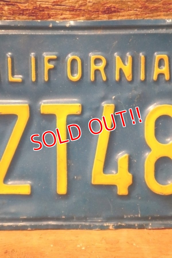 画像3: dp-241106-31 License Plate 1980's CALIFORNIA "1GZT487"