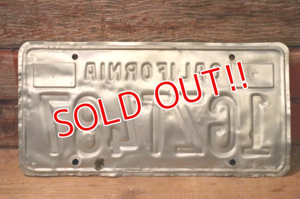 画像6: dp-241106-31 License Plate 1980's CALIFORNIA "1GZT487"