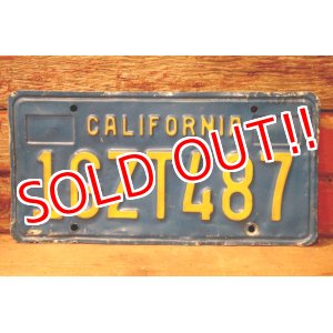 画像: dp-241106-31 License Plate 1980's CALIFORNIA "1GZT487"