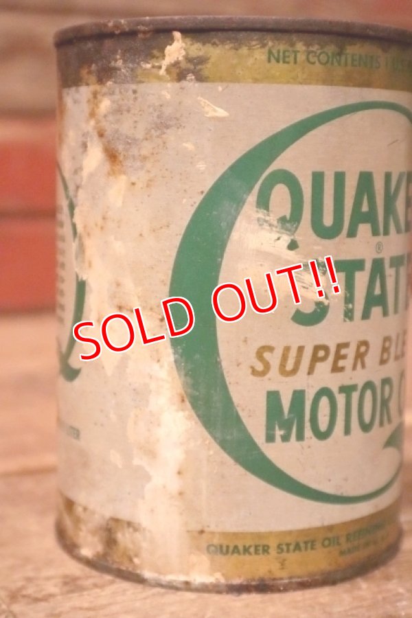 画像2: dp-240207-18 QUAKER STATE / 1970's SUPER BLEND MOTOR OIL One U.S. Quart Can