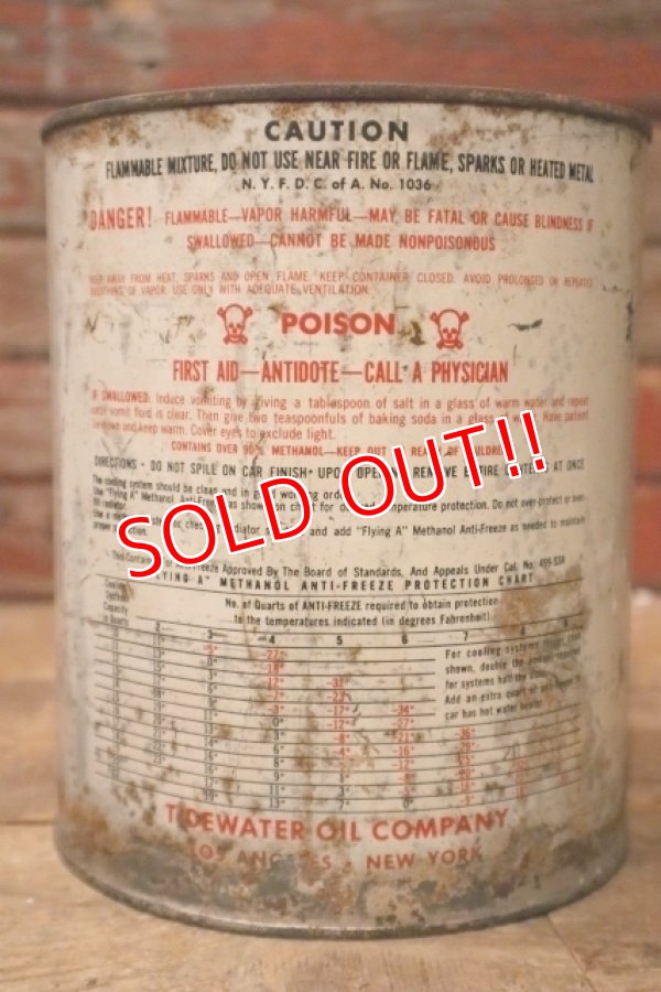 画像4: dp-241225-06 TIDEWATER OIL COMPANY / FLYING A ANTI-FREEZE 1960's- 4 U.S. Quarts Can