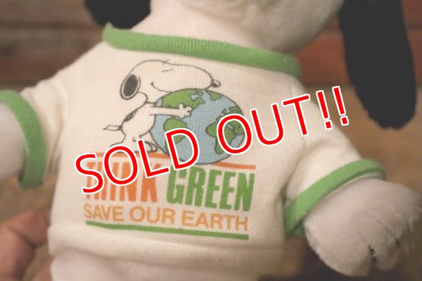 画像3: ct-241230-05 Snoopy / Applause 1990's Plush Doll "THINK GREEN SAVE OUR EARTH"