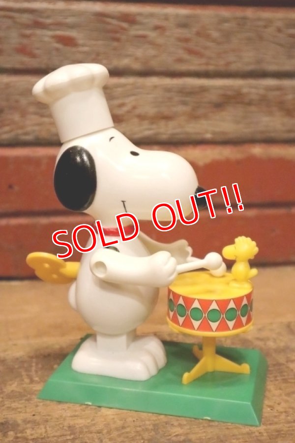 画像4: ct-240605-26 Snoopy / AVIVA 1970's Wind-Up Action Toy "Drummer" ※帽子パーツ違い