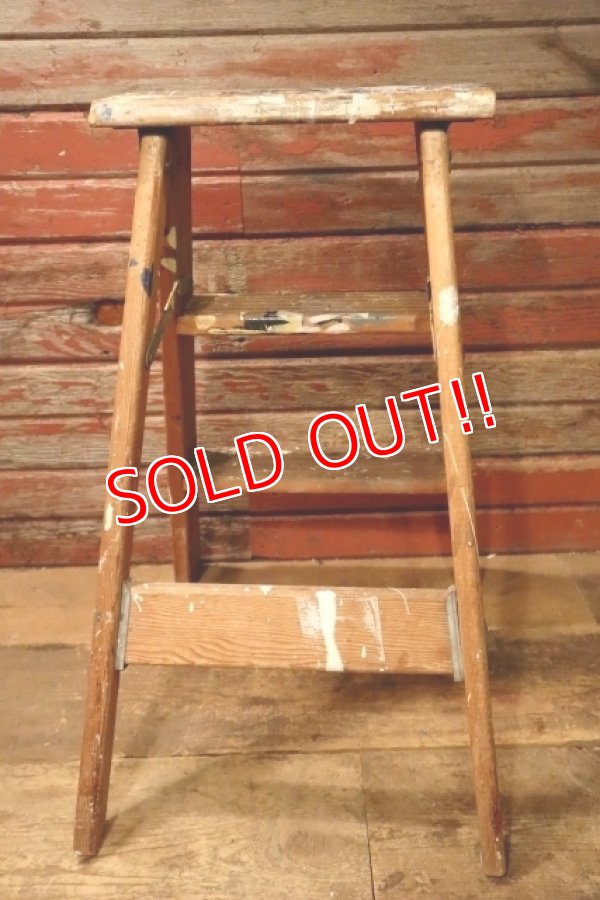 画像7: dp-241106-01 Vintage Wood Step Ladder