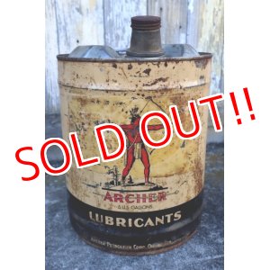 画像: dp-241230-09 ARCHER PETROLEUM CORP / 1940's-1950's LUBRICANTS 5 U.S. GALLONS CAN