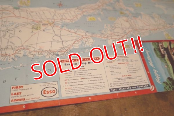 画像5: dp-240605-06 Esso / 1958 Road Map "New York City and vicinity Long Island"