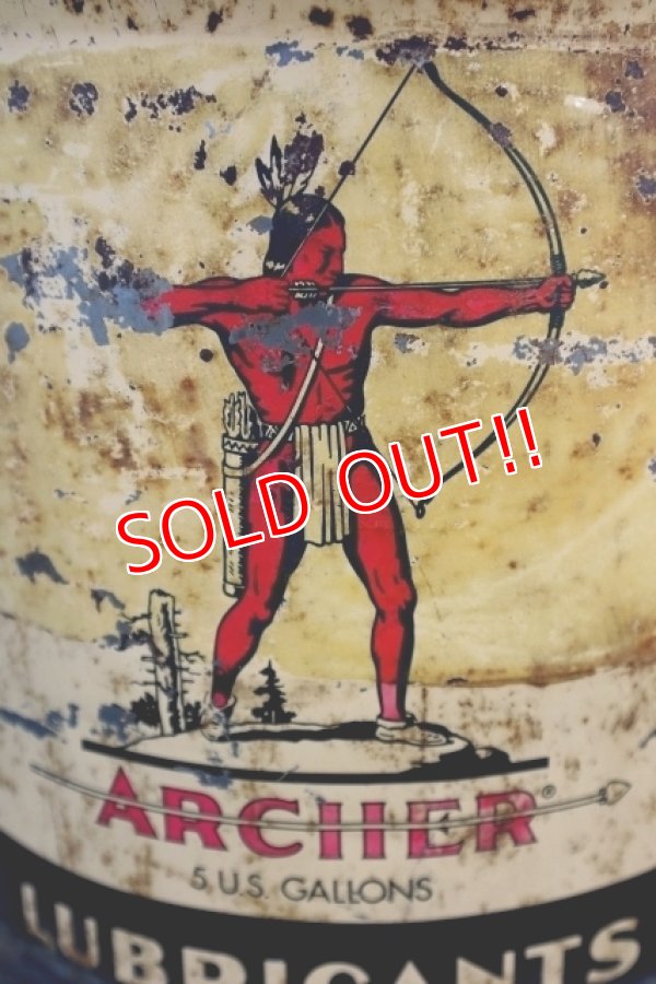 画像2: dp-241230-09 ARCHER PETROLEUM CORP / 1940's-1950's LUBRICANTS 5 U.S. GALLONS CAN