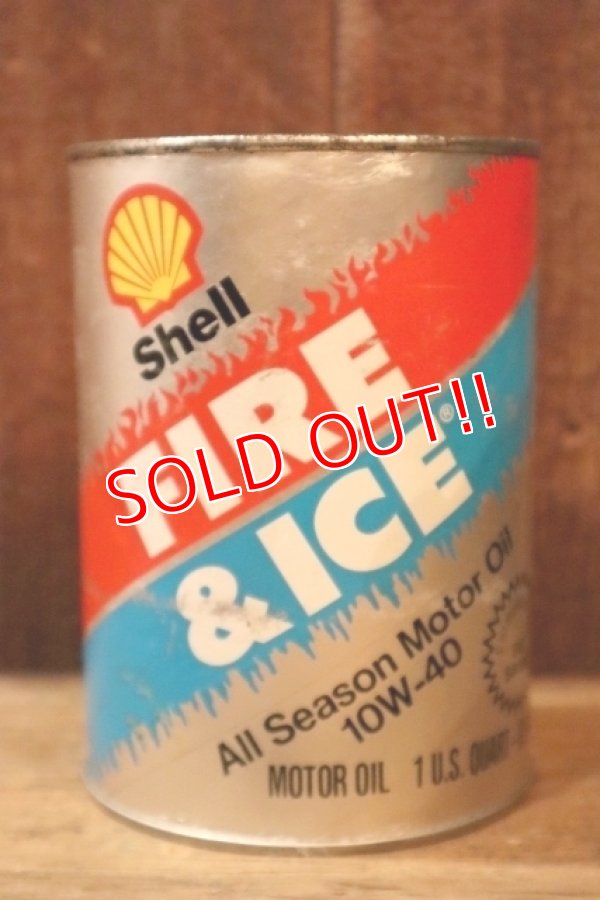 画像1: dp-230901-120 Shell / FIRE & ICE One U.S. Quart Motor Oil Can
