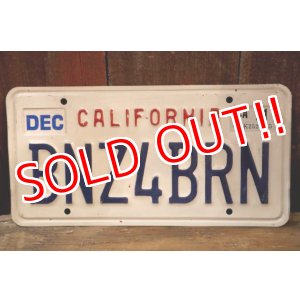 画像: dp-241106-32 License Plate 1990's CALIFORNIA "BZN4BRN"