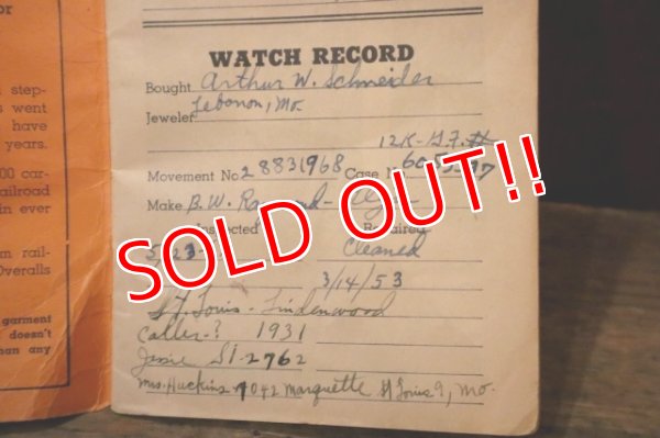 画像4: dp-250205-77 1950's Lee OVERALL TIME BOOK