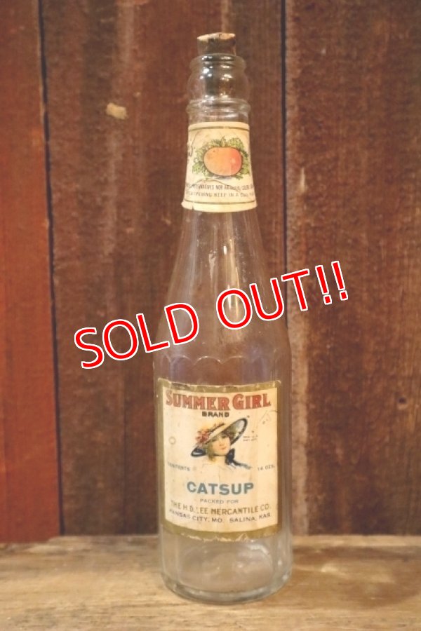 画像1: dp-250205-77 THE H.D. LEE MERCANTILE CO. SUMMER GIRL BRAND CATSUP BOTTLE