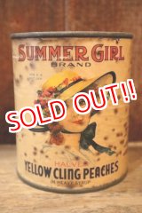 画像: dp-250205-77 THE H.D. LEE COMPANY SUMMER GIRL BRAND YELLOW CLING PEACHES CAN
