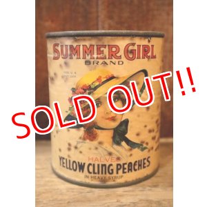 画像: dp-250205-77 THE H.D. LEE COMPANY SUMMER GIRL BRAND YELLOW CLING PEACHES CAN