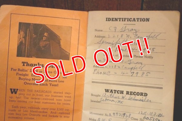 画像3: dp-250205-77 1950's Lee OVERALL TIME BOOK