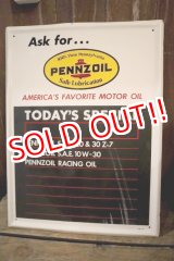 画像: dp-250205-61 PENNZOIL 1970's Menu Board Metal Sign