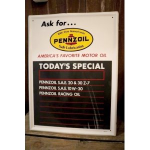 画像: dp-250205-61 PENNZOIL 1970's Menu Board Metal Sign