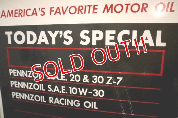 画像4: dp-250205-61 PENNZOIL 1970's Menu Board Metal Sign