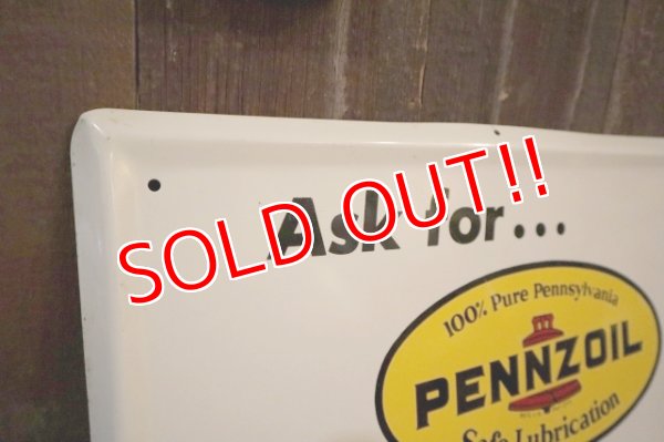 画像3: dp-250205-61 PENNZOIL 1970's Menu Board Metal Sign