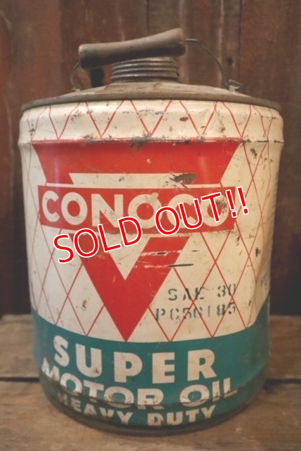 画像1: dp-250205-67 CONOCO SUPER MOTOR OIL 1950's 5 U.S. GALLONS CAN