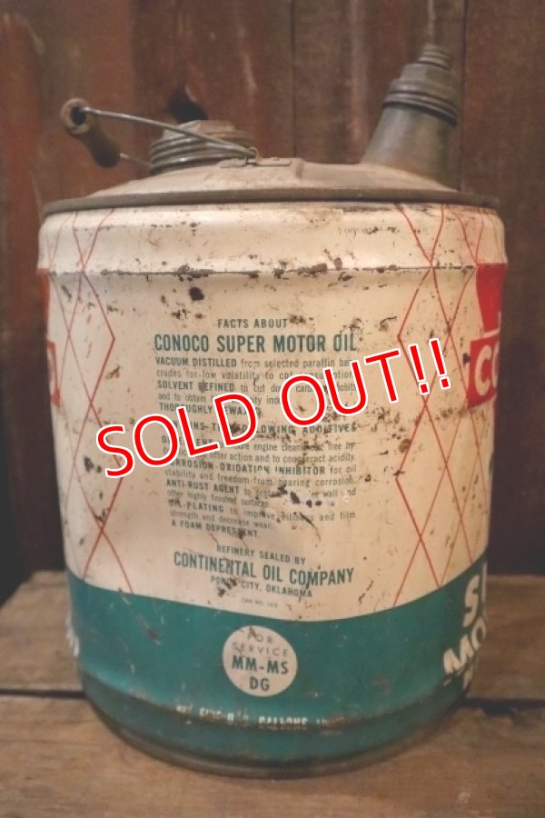 画像5: dp-250205-67 CONOCO SUPER MOTOR OIL 1950's 5 U.S. GALLONS CAN