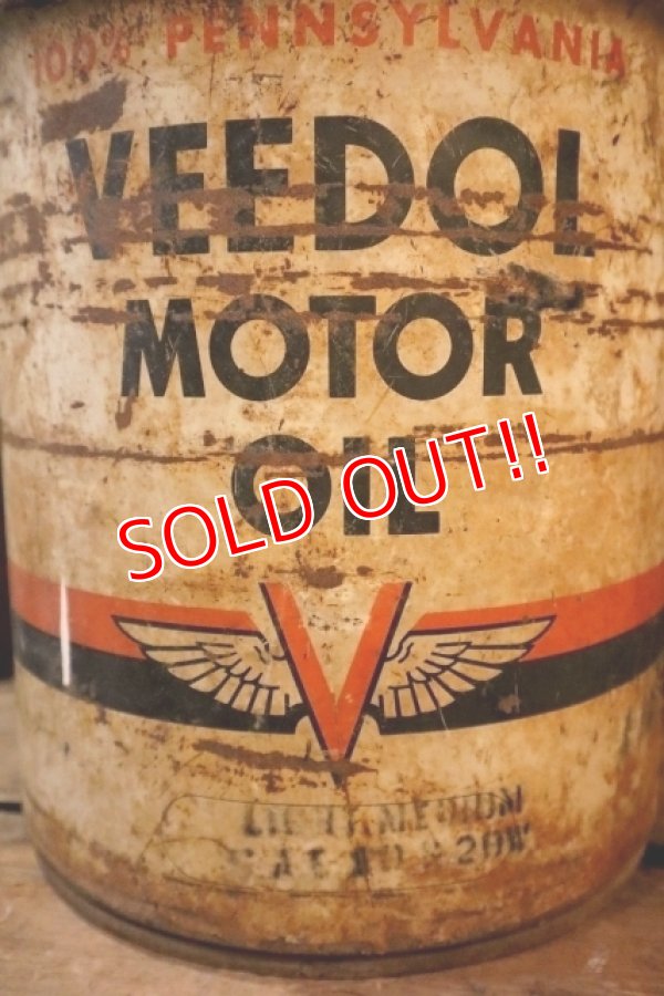 画像2: dp-250205-68 VEEDOL MOTOR OIL 1950's 5 U.S. GALLONS CAN