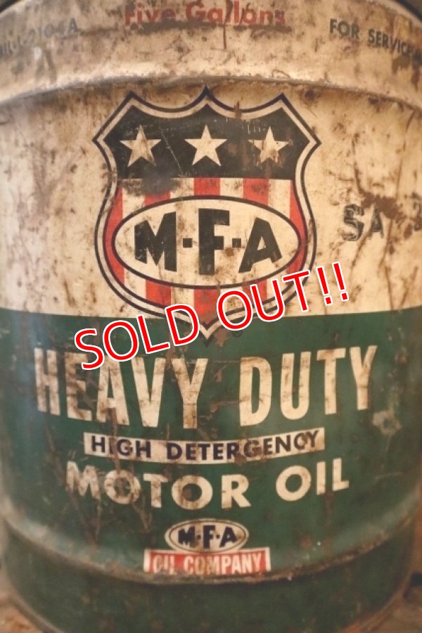 画像2: dp-250205-70 M・F・A  MOTOR OIL 1950's-1960's 5 U.S. GALLONS CAN