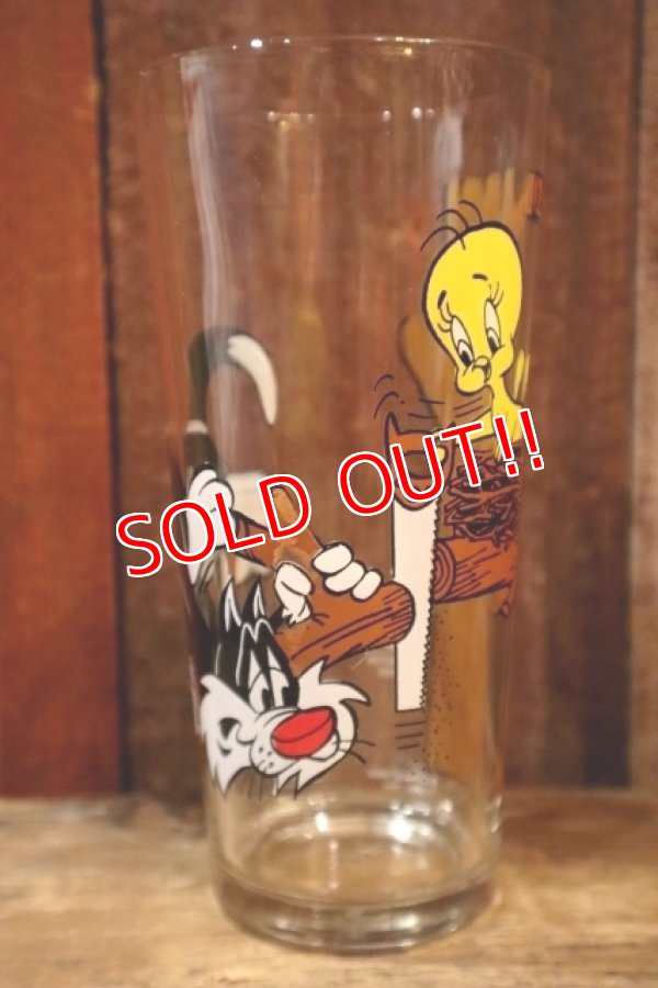 画像1: gs-250205-12 Sylvester & Tweety / PEPSI 1976 Collector Series Glass (プリントロスあり)