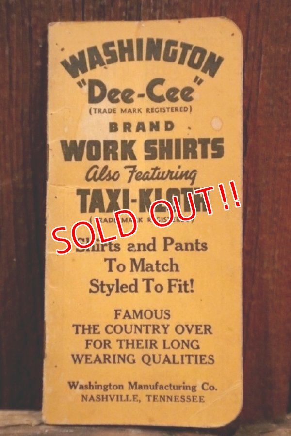 画像3: dp-250205-104 WASHINGTON "Dee-Cee" 1940's MEMO & CALENDAR