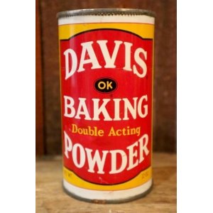 画像: dp-250205-78 DAVIS BAKING POWDER 1970's-1980's TIN CAN