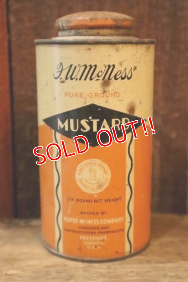 画像1: ct-250205-78 Furst-McNess 1940's MUSTARD SPRICE CAN