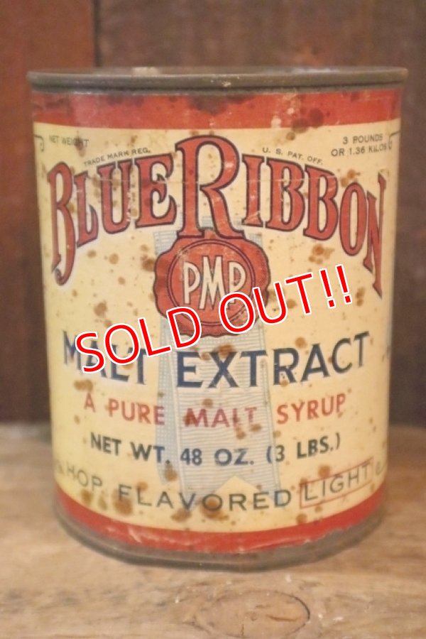 画像1: ct-250205-78 BLUE RIBBON MALT EXTRACT A PURE MALT SYRUP 1920's-1930's 48 OZ. CAN