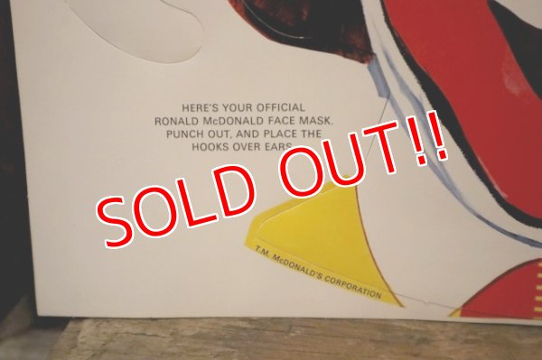画像4: ct-250205-05 McDonald's 1968 Ronald McDonald "Un-Used" Paper Face Mask